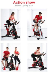 Vélo d’exercice Dripex  Spinning Appareil Fitness Silencieux avec Capteur Cardiaque, LCD écran