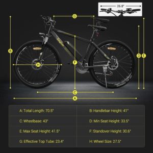 Eleglide M1 Plus Vélo Électrique,27.5" Vélo de Montagne électrique,VTT Électrique avec Batterie 12,5Ah Amovible,écran LCD