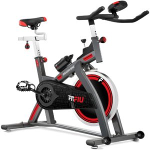 FITFIU Fitness Vélo Spinning 16 kg BESP-100 Silent+ Cadre Suspension Pulsomètre
